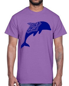 DolphinMandala 382#- mandala- Cotton Tee