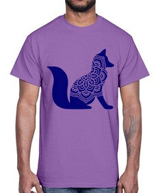 FoxMandalaUpdated 463#- mandala- Cotton Tee