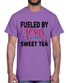 Fueled By Jesus And Sweet Tea 989#- tea- Cotton Tee