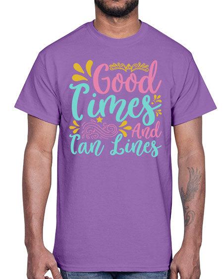 GOOD TIMES AND TAN LINES Style 65#- summer- Cotton Tee