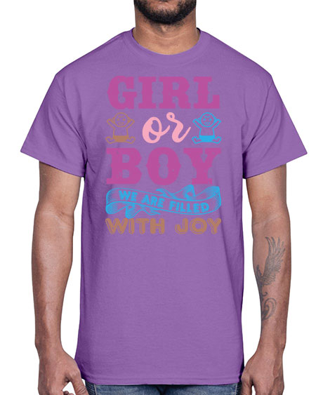 Girl or boy we are filled with joy Style 82#- baby shower- Cotton Tee