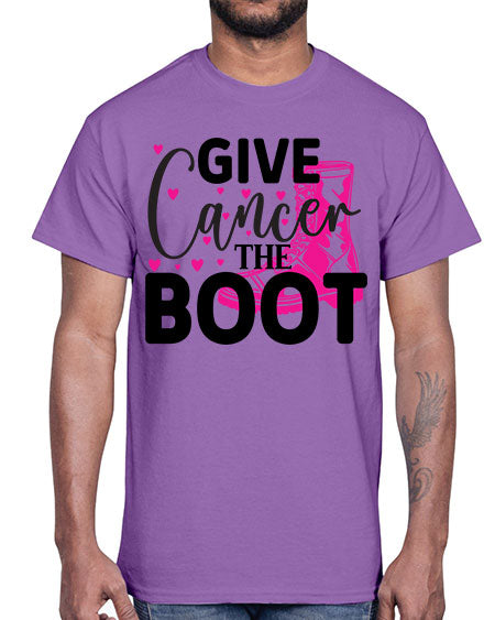 Give Cancer the Boot 24#- breast cancer- Cotton Tee