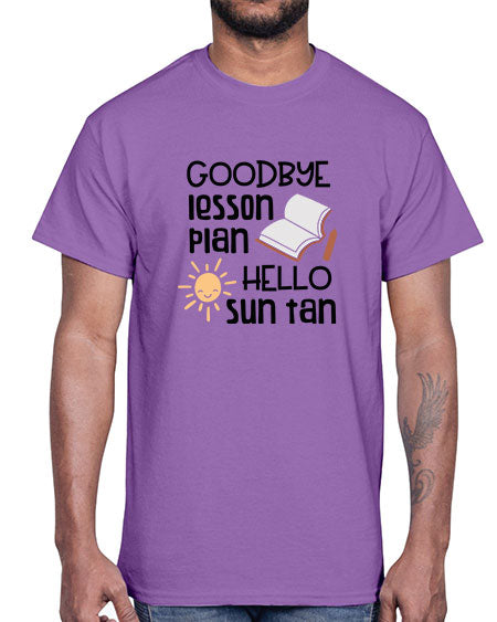 Goodbye lesson plan hello summer tan 101#- summer- Cotton Tee