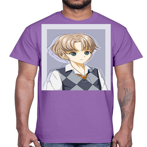 Handsome and cool boy with uniform 34#- anime- Cotton Tee