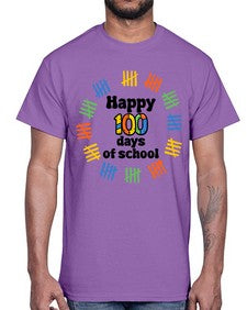 Happy one hundred Days of School 245#- one hundred days- Cotton Tee