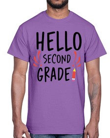 Hello Second Grade 327#- second grade- Cotton Tee