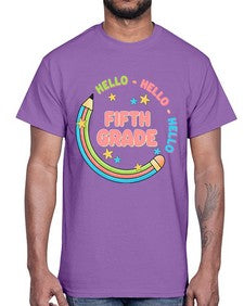 Hello fifth Grade Pencil 264#- fifth grade- Cotton Tee