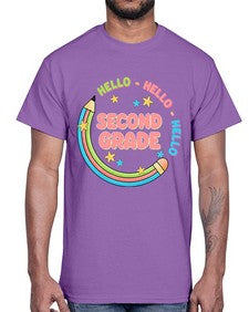Hello second Grade Pencil 328#- second grade- Cotton Tee