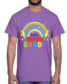 Hello second Grade Rainbow 330#- second grade- Cotton Tee