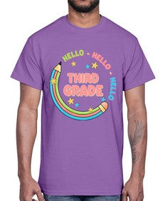 Hello third Grade Pencil 346#- third grade- Cotton Tee