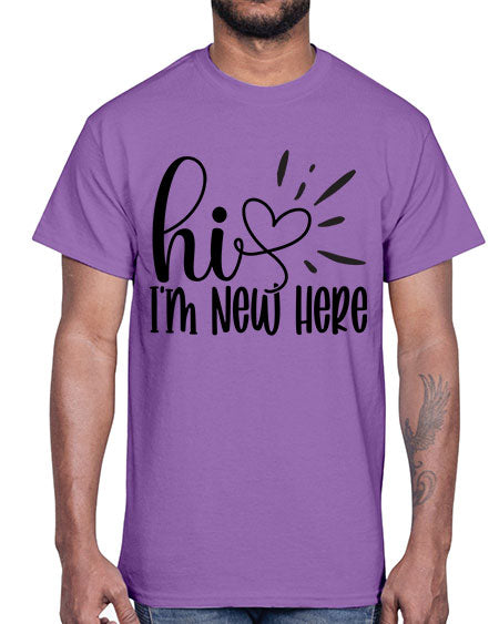 Hi Im New Here 332#- kids- Cotton Tee
