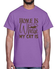 Home Is Where My Cat Is Style 14#- cats- Cotton Tee