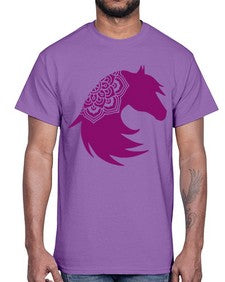 HorseFaceMandala 535#- mandala- Cotton Tee