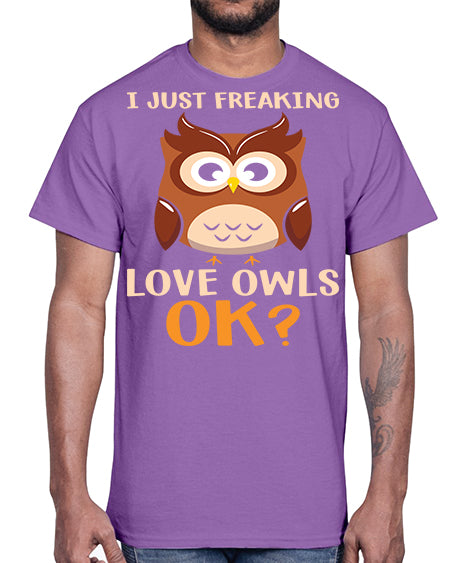 I Just Freaking Love Owls A TurtleRabbit 9#- owl- Cotton Tee