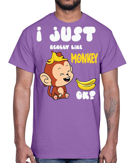 I just Really Lpve Monkey 7#- monkey- Cotton Tee