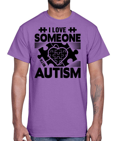 I love someone Style 47#- autism- Cotton Tee
