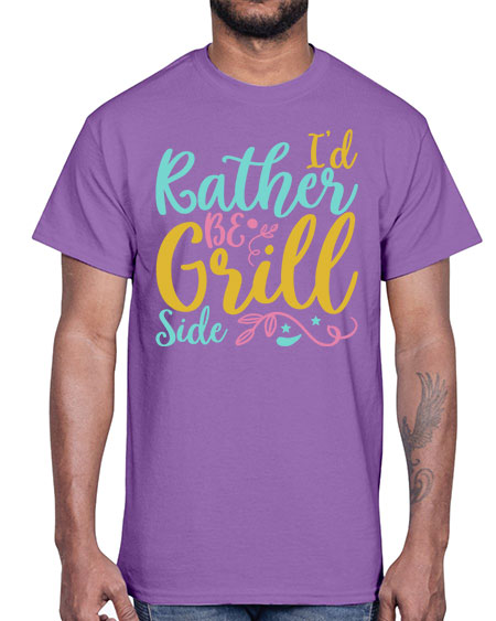 ID RATHER BE GRILL SIDE Style 62#- summer- Cotton Tee