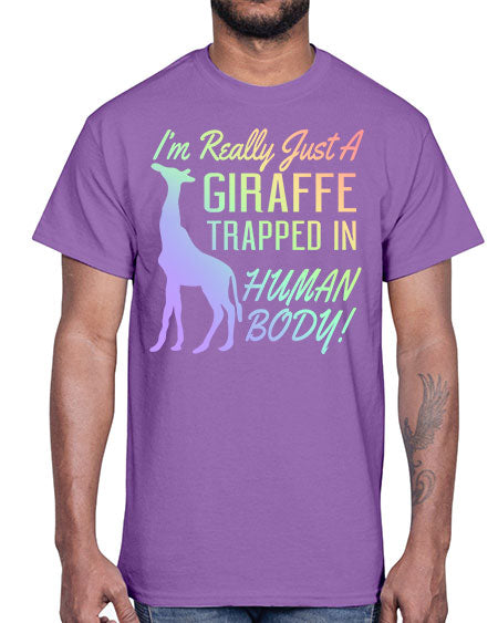Im really just a giraffee trapped in human body- giraffee- Cotton Tee