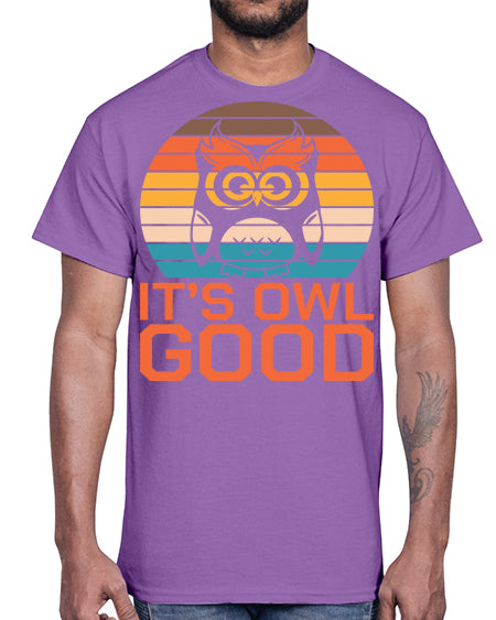 Its Owl Good Retro Owl A TurtleRabbit 10#- owl- Cotton Tee