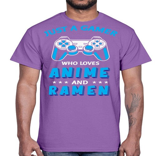 Just A Gamer Who Loves Anime and Ramen 262#- anime- Cotton Tee