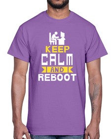 Keep Calm and reboot 27#- computer- Cotton Tee