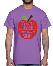 Learn Teach Inspire Shape Style 1044#- teacher- Cotton Tee