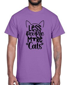 Less People More Cats Style 97#- cats- Cotton Tee