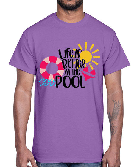 Life Is Better At The Pool Style 33#- summer- Cotton Tee