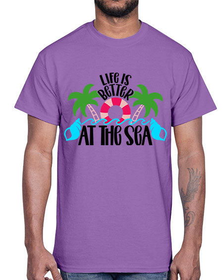 Life Is Better At The Sea Style 32#- summer- Cotton Tee