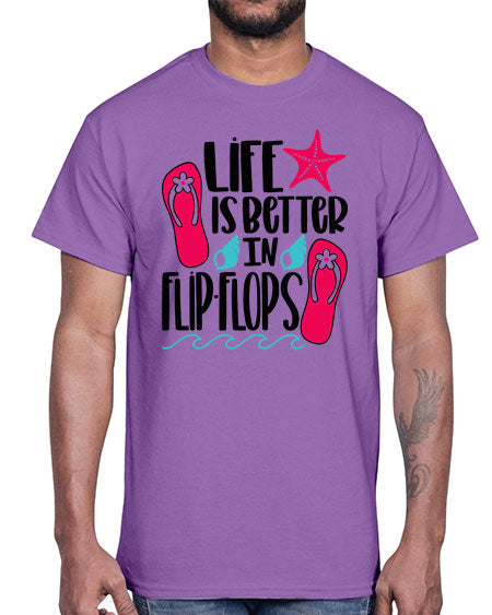 Life Is Better Is FlipFlops Style 31#- summer- Cotton Tee