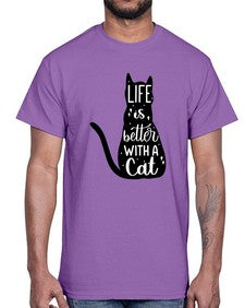 Life Is Better With A Cat Style 98#- cats- Cotton Tee