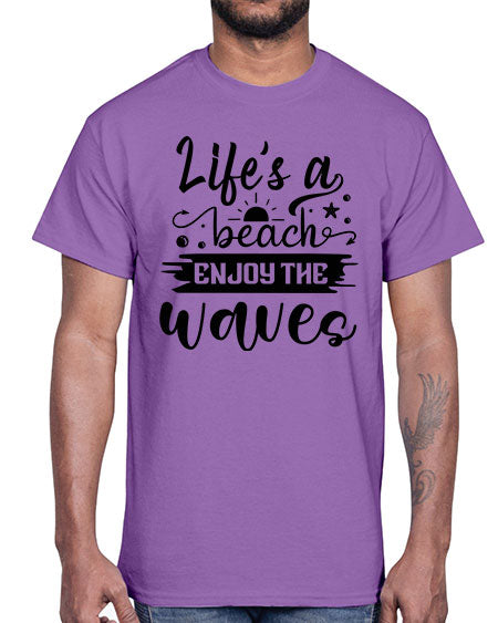 Lifes a beach enjoy the waves 01#- summer- Cotton Tee
