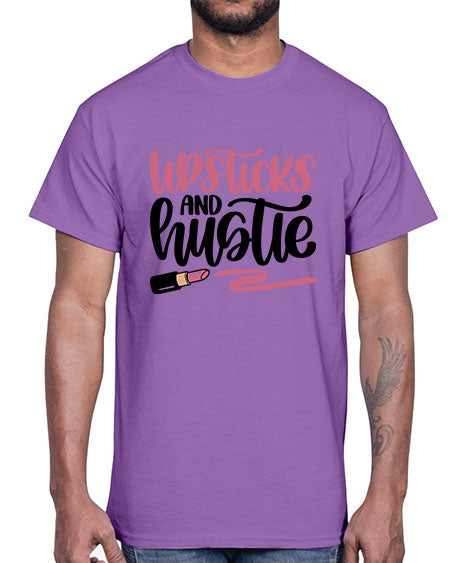 Lipstick And Hustie Style 58#-makeup Cotton Tee