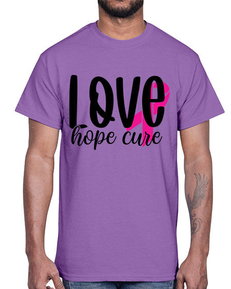 Love Hope Cure 13#- breast cancer- Cotton Tee