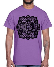 Mandala Courage 759#- mandala- Cotton Tee