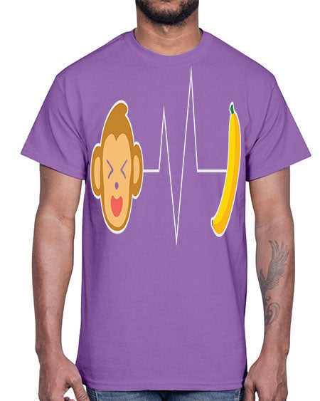 Monkey Heartbeat Banana 13#- monkey- Cotton Tee