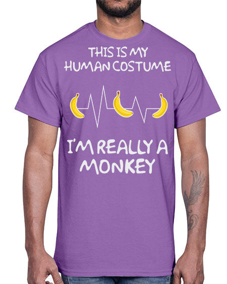 Monkey Human Costume Banana 15#- monkey- Cotton Tee