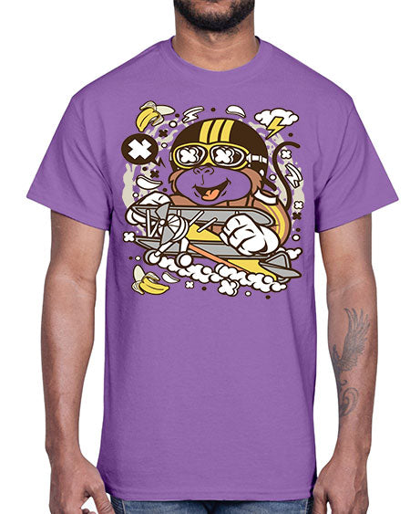 Monkey Pilot- monkey- Cotton Tee
