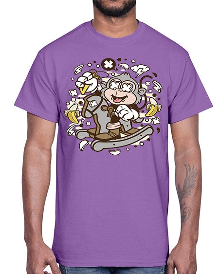 Monkey Rocking Horse- monkey- Cotton Tee