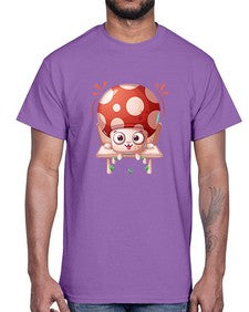 Mushroom 189#- cartoon food- Cotton Tee