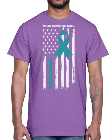 Not All Wounds Are Visible 14#- PTSD- Cotton Tee