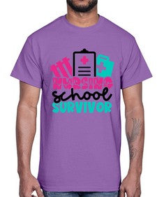 Nursing School Survivor Style Style 1278#- nurse- Cotton Tee