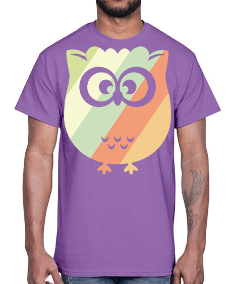 Owl Retro Style Vintage A TurtleRabbit 15#- owl- Cotton Tee