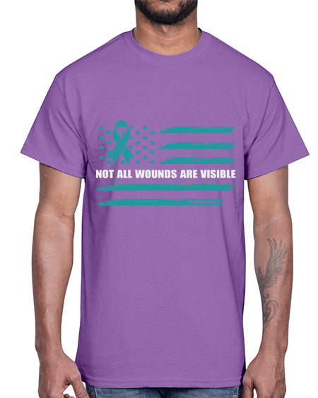PTSD Awareness Not All Wounds 19#- PTSD- Cotton Tee