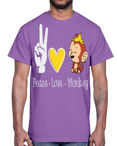 Peace Love Monkey 20#- monkey- Cotton Tee