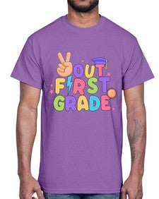 Peace Out first Grade Peace 625#- first grade- Cotton Tee