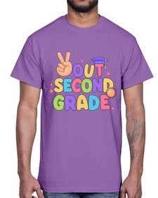 Peace Out second Grade Peace 643#- second grade- Cotton Tee