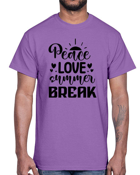 Peace love summer break 01#- summer- Cotton Tee