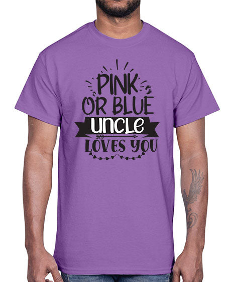 Pink or blue aucle loves you 429#- pregnancy- Cotton Tee