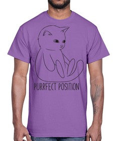 Purrfect Position- cats- Cotton Tee